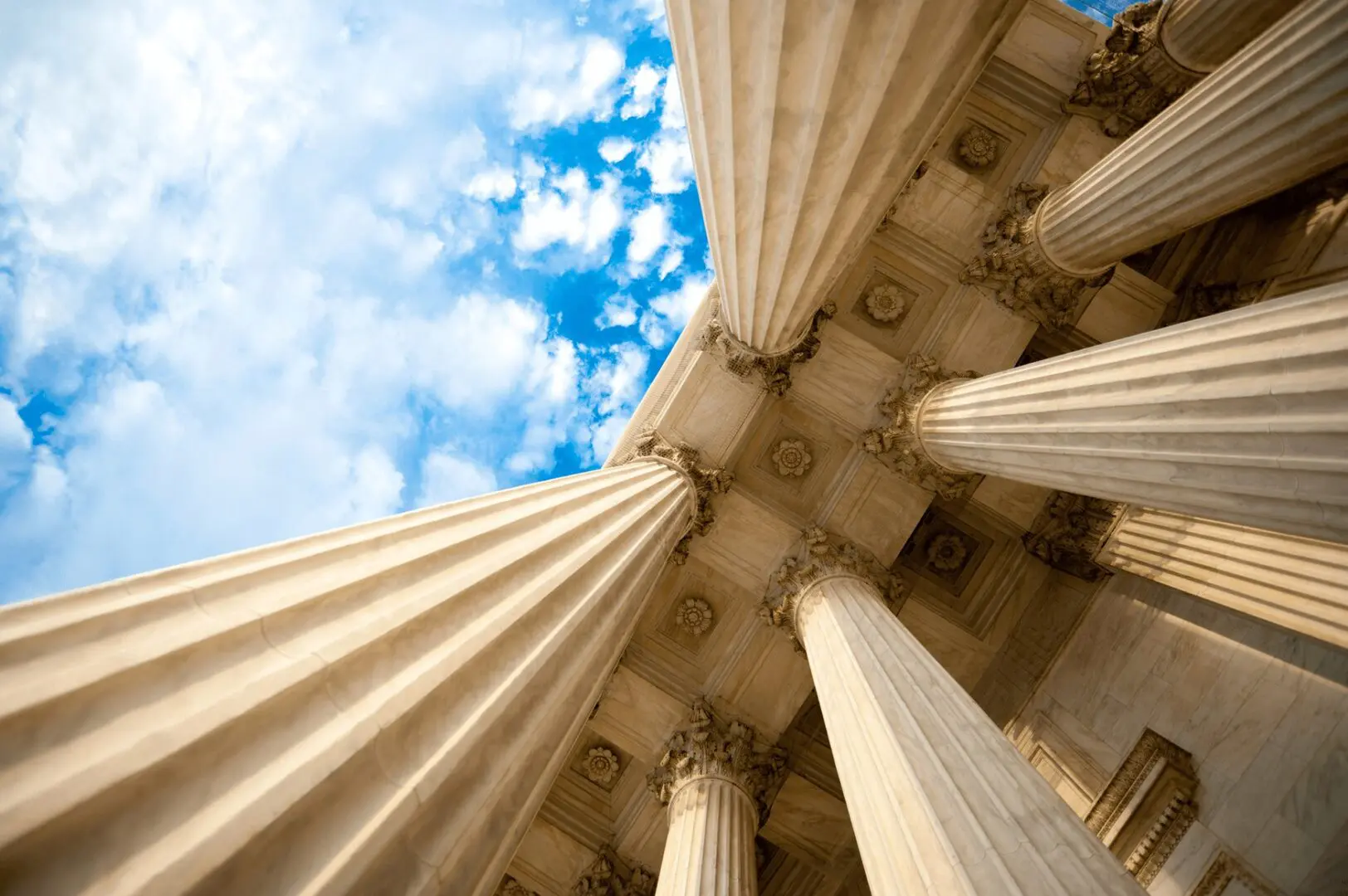 Colored Vertical Pillars With Blue colored sky